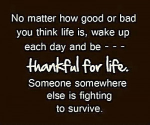 No matter how good or bad you think life is, wake up each day and be ...