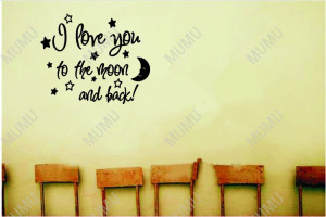 love you to the moon and back cute baby nursery wall art wall sayings ...