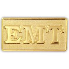 New Brass Gold Finish EMT Emergency Medical Technician Lapel or ...