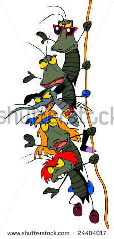 ... -vector-a-cartoon-rock-group-of-bugs-hanging-down-a-rope-24404017.jpg