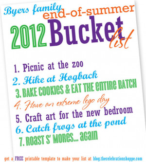 End of summer bucket list