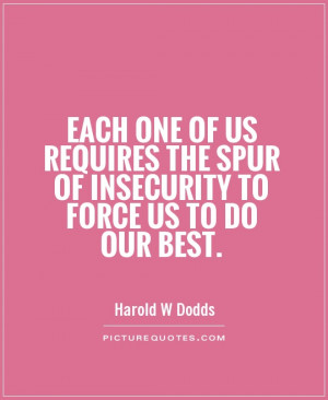 Insecurity Quotes Harold W Dodds Quotes