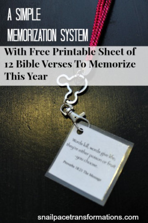 simple memorization system and free printable sheet of 12 bible verses ...