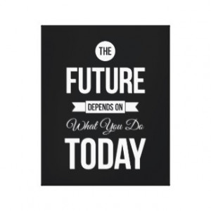 Inspirational Quote The Future Black Canvas Print