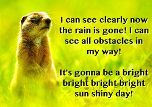 can see clearly now the rain is gone! I can see all obstacles in my ...