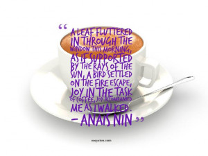 leaf fluttered in through the window this morning, as if supported ...