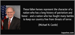 ... honor - and a nation who has fought many battles to keep our country