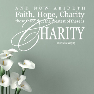 Faith Hope Charity Religious Quote Wall Sticker 1
