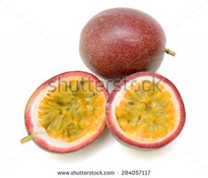 Passion fruit isolated on white background - stock photo