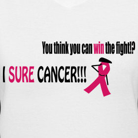 Design ~ Win the Fight Against Cancer V-Neck Tee