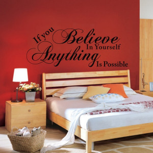 Words saying If you believe in yourself Reusable wall design decal ...