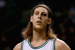 Kelly Olynyk Kelly Olynyk 41 of the Boston Celtics looks on during