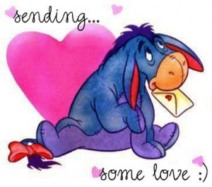 Myspace Graphics > Showing Some Love > Eeyore Sends Love Graphic
