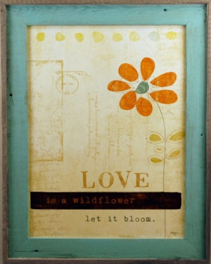 ... Let It Bloom Shabby Chic Wood Framed Quote rustic-prints-and-posters