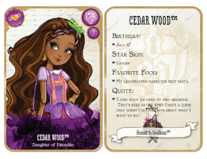 Ever After High Characters Cards With Names Cedar wood card