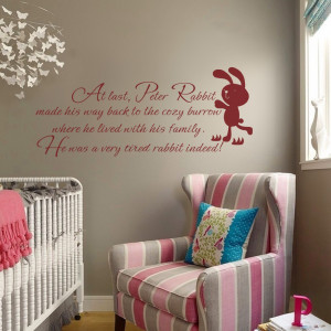 Peter Rabbit Wall Quote - Baby Nursery Wall Decal Kids Room Wall ...