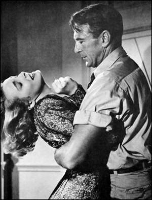 ... Francon (Patricia Neal) & Howard Roark ( Gary Cooper ) in the film