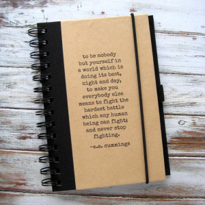 ... cummings Blank Notebook Inspirational Quote Be Yourself Zany 101