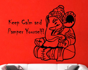 Indian Elephant Wall Decals Keep Calm and Pamper Yourself Quote ...