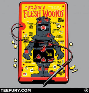 Teefury It’s Just A Fleshwound T-Shirt Graphic