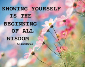 Knowing Yourself is the Beginning of all Wisdom… ~ Aristotle