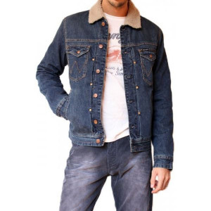 Blouson Wrangler Jean Sherpa Blouson en jeans Wrangler homme bleu