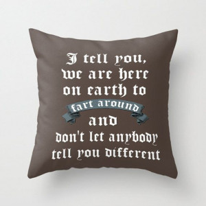 Throw Pillow Cover Kurt Vonnegut Funny Quote Chocolate by adidit, $36 ...