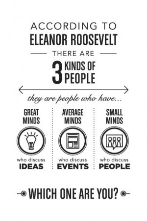 ... minds discuss events small minds discuss people eleanor roosevelt