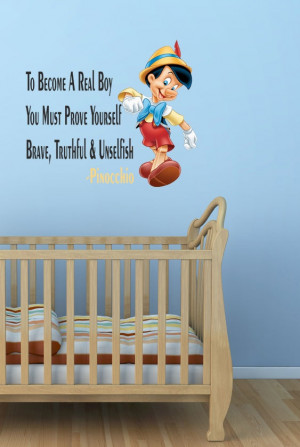 Walt Disney Pinocchio Wall Quote Sticker Decal Boys Room Art Vinyl ...