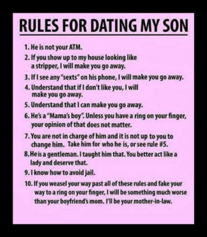 Rules For Dating My son
