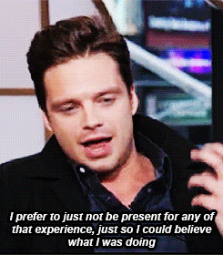Sebastian Stan on using lube to fit into the metal arm