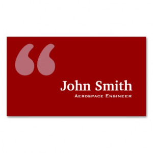 Red Quotes Aerospace Engineer Business Card