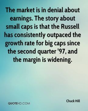 The market is in denial about earnings. The story about small caps is ...