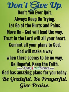 Commit All Your Plans to God and Never Give Up More