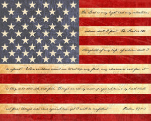 American Flag Print With Bible Verse