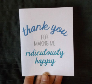Thank you for making me ridiculously happy - in blue or gray, note ...