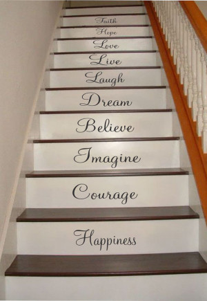 Inspiration Quotes Stair Riser Decals, Stair Stickers, Wall Decals
