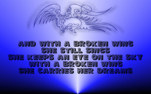 ... wing she still sings she keeps an eye on the sky with a broken wing