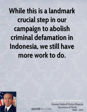 While this is a landmark crucial step in our campaign to abolish ...