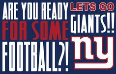 LETS GO GIANTS!!! More