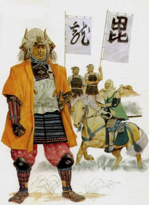 1570 and Uesugi Kenshin (mounted), 1570. Rear - ashigaru with Kenshin ...