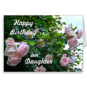 Cumpleaños-Hija feliz/rosas rosados Felicitacion