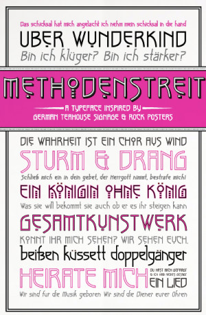 Methodenstreit typeface design inspired by German teahouse signage and ...