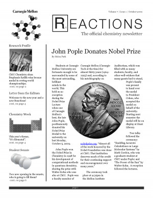 John Pople Donates Nobel Prize