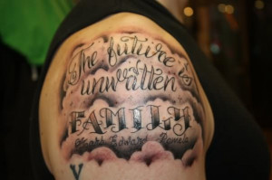 Unwritten Family Tattoo On Shoulder