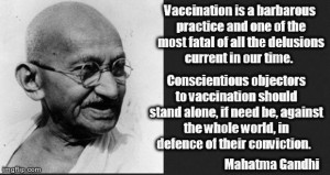 Did Gandhi call vaccination a barbarous practice?