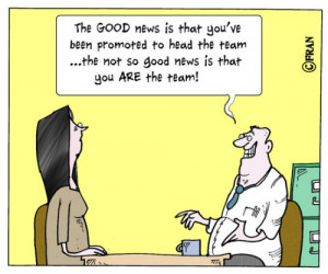 Social work cartoon: ‘Congratulations on your new job!’