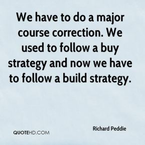Richard Peddie - We have to do a major course correction. We used to ...