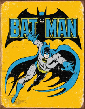 Classic Batman Comic Book Metal Sign