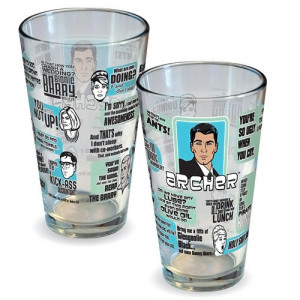 Archer Quotes Pint Glass